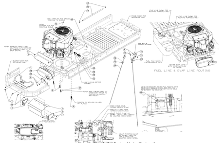 Engine Accessories Diagram and Parts List for RZT-S54KW (17AICBDA010)(2017) Cub Cadet Lawn Tractor